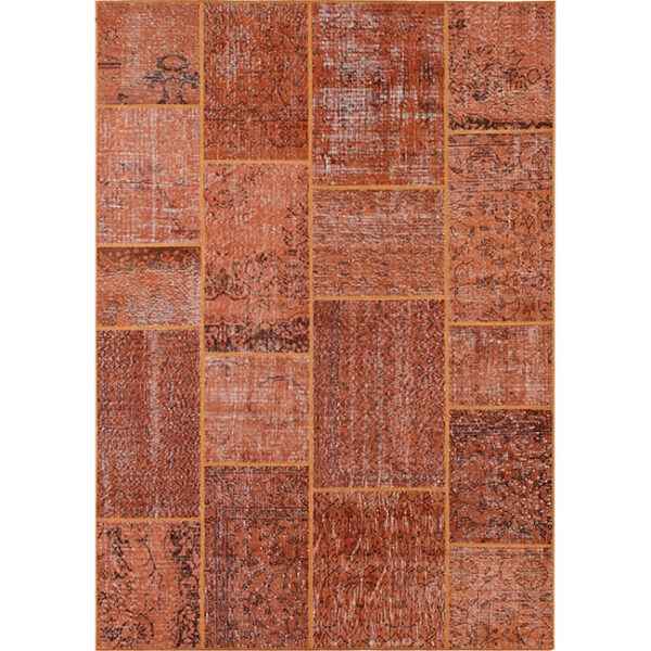 Boven aanzicht van vloerkleed ANKARA patchwork, in de kleur soil multi gemaakt van wol.