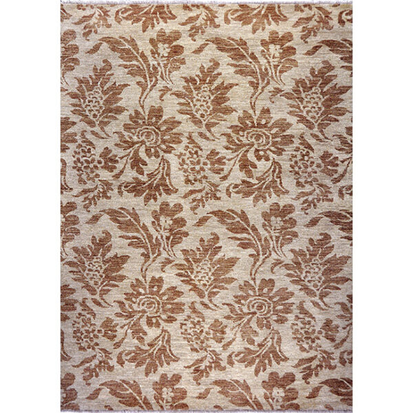 Boven aanzicht van vloerkleed CALLCO, in de kleur beige bruin gemaakt van wol.