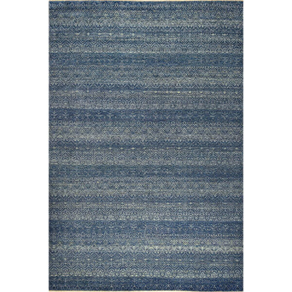 Boven aanzicht van vloerkleed CANTELLO, in de kleur azure blauw gemaakt van wol.
