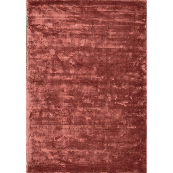 Boven aanzicht van vloerkleed FLAVIA, in de kleur terracotta gemaakt van viscose.