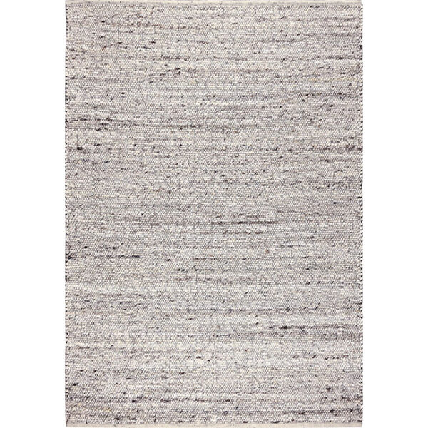 Boven aanzicht van vloerkleed KELO, in de kleur ivoor bruin gemaakt van wol.