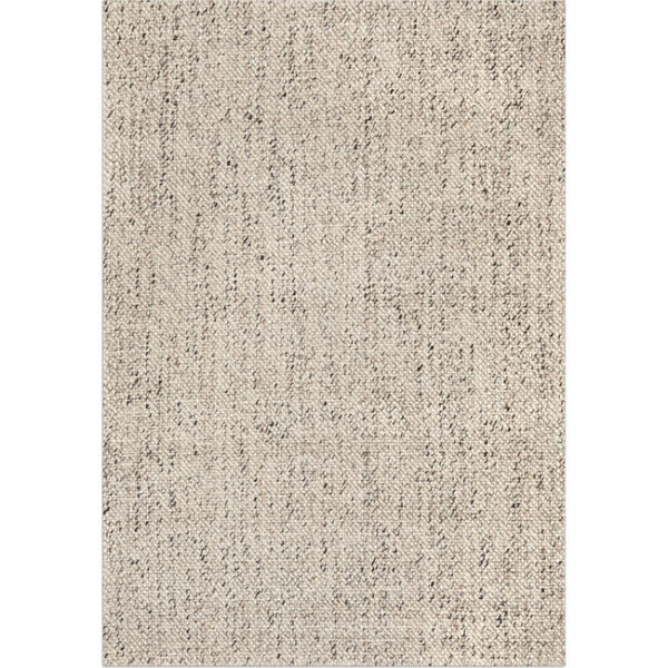 Boven aanzicht van vloerkleed LISBON, in de kleur zilver ivoor gemaakt van wol.