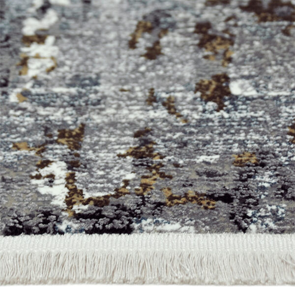 Zijkant detail aanzicht van vloerkleed OLYMPIA K-1716, in de kleur multi gemaakt van een acryl en viscose mix.