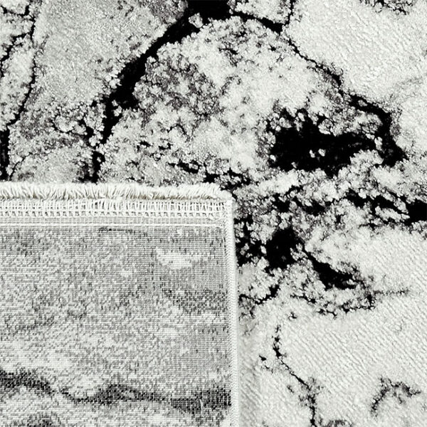 Achterkant hoek aanzicht van vloerkleed OLYMPIA ST-612, in de kleur multi gemaakt van een acryl en viscose mix.