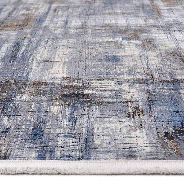 Zijkant detail aanzicht van vloerkleed OLYMPIA ST-705, in de kleur multi gemaakt van een acryl en viscose mix.