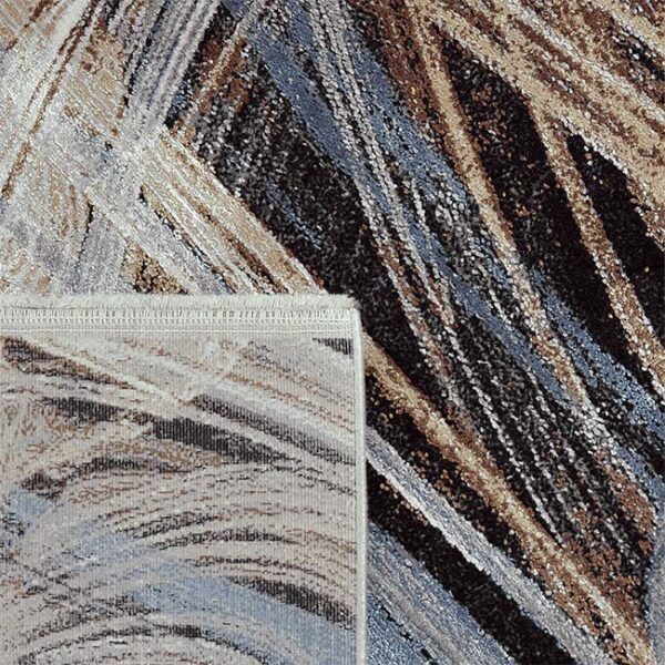 Achterkant hoek aanzicht van vloerkleed OLYMPIA ST-706, in de kleur multi gemaakt van een acryl en viscose mix.