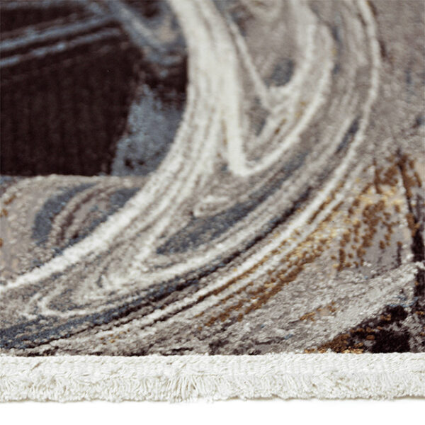 Zijkant detail aanzicht van vloerkleed OLYMPIA ST-706, in de kleur multi gemaakt van een acryl en viscose mix.