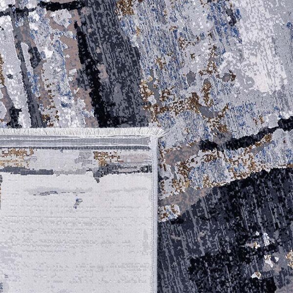 Achterkant hoek aanzicht van vloerkleed OLYMPIA ST-735, in de kleur multi gemaakt van een acryl en viscose mix.