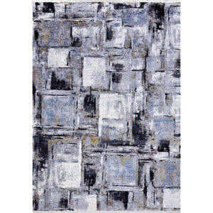 Boven aanzicht van vloerkleed OLYMPIA ST-735, in de kleur multi gemaakt van een acryl en viscose mix.