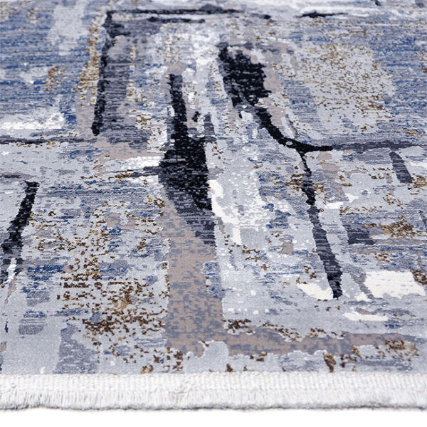 Zijkant detail aanzicht van vloerkleed OLYMPIA ST-735, in de kleur multi gemaakt van een acryl en viscose mix.