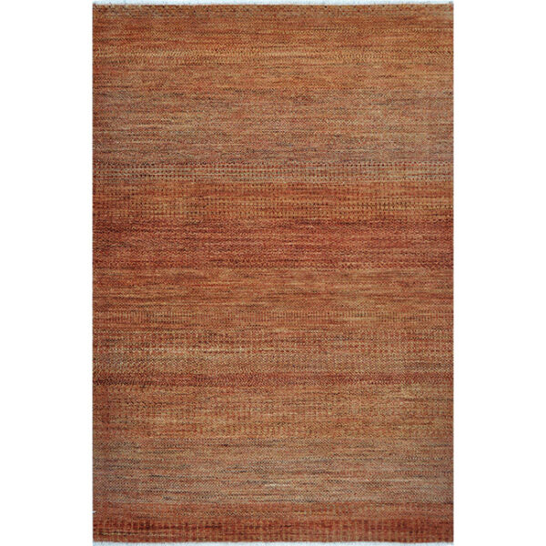 Boven aanzicht van vloerkleed PAMPAS, in de kleur rood oranje gemaakt van wol.