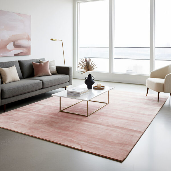 Flavia Licht Rose vloerkleed. Tapijt in zachte roze kleur.
