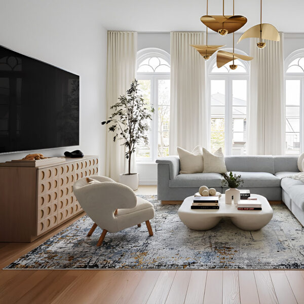 Olympia K 1714 vloerkleed met subtiel patroon in modern interieur.
