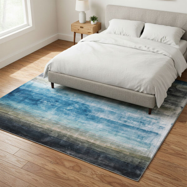 Riga Groen Blauw vloerkleed. Tapijt met frisse kleurencombinatie.