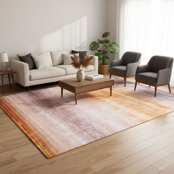 Riga Oranje vloerkleed. Tapijt met warme oranje accenten.